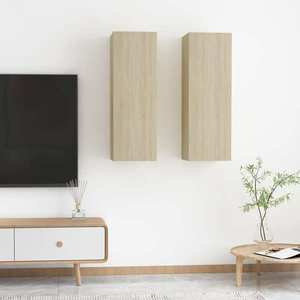 vidaXL Comode TV, 2 buc., stejar Sonoma, 30, 5x30x90 cm, lemn prelucrat imagine