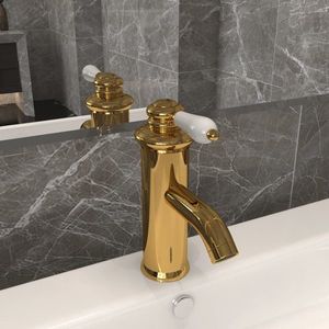 vidaXL Robinet chiuvetă de baie, auriu, 130x180 mm imagine