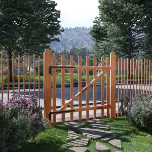 vidaXL Poarta de gard simplă, lemn de alun tratat, 100 x 100 cm imagine