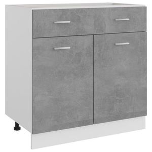 vidaXL Dulap inferior cu sertar, gri beton, 80 x 46 x 81, 5 cm, PAL imagine