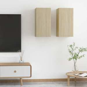 vidaXL Comode TV, 2 buc., stejar Sonoma, 30, 5x30x60 cm, lemn prelucrat imagine