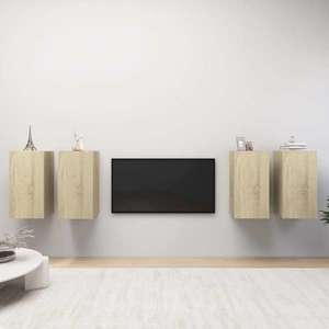 vidaXL Dulapuri TV, 4 buc. stejar Sonoma 30, 5x30x60 cm, lemn prelucrat imagine