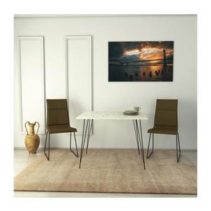 Masă de sufragerie SANDALF 75x90 cm albă/neagră imagine
