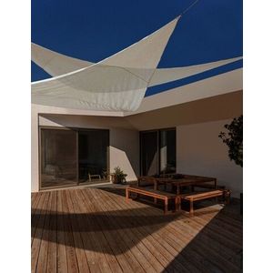 Parasolar triunghiular Sunshade, Bizzotto, 500 x 500 cm, poliester, natural imagine
