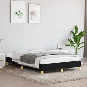vidaXL Cadru de pat, negru, 120x200 cm, material textil imagine