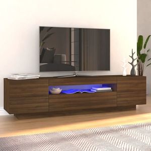 vidaXL Comodă TV cu lumini LED, stejar maro, 160x35x40 cm imagine
