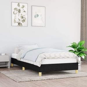 vidaXL Cadru de pat, negru, 90 x 200 cm, material textil imagine