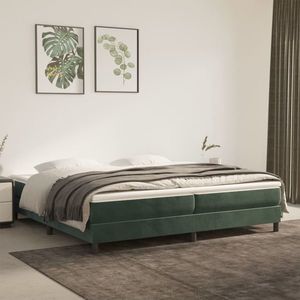 vidaXL Cadru de pat box spring, verde închis, 200x200 cm, catifea imagine