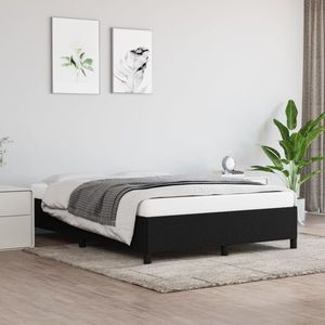 vidaXL Cadru de pat, negru, 140x190 cm, material textil imagine