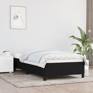 vidaXL Cadru de pat, negru, 90x190 cm, material textil imagine