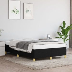 vidaXL Cadru de pat, negru, 120x200 cm, material textil imagine