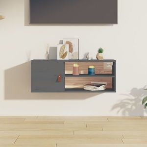 vidaXL Dulap de perete, gri, 80x30x30 cm, lemn masiv de pin imagine