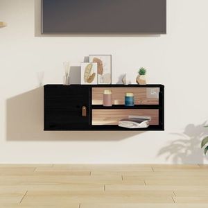 vidaXL Dulap de perete, negru, 80x30x30 cm, lemn masiv de pin imagine