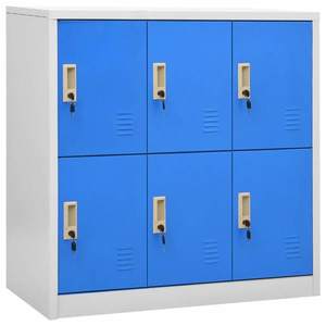 vidaXL Dulap vestiar, gri deschis și albastru, 90x45x92, 5 cm, oțel imagine