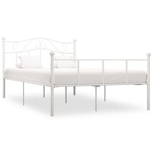 vidaXL Cadru de pat, alb, 160 x 200 cm, metal imagine