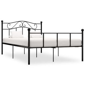 vidaXL Cadru de pat, negru, 140 x 200 cm, metal imagine