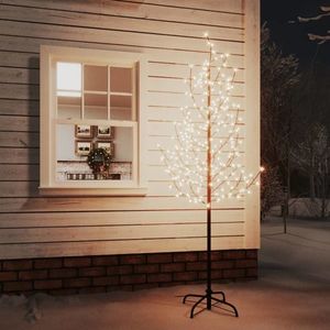 vidaXL Copac cu flori de cireș cu LED, 220 LED-uri alb calde, 220 cm imagine