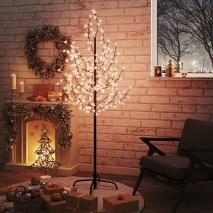 vidaXL Copac cu flori de cireș, alb cald, 200 LED-uri, 180 cm imagine