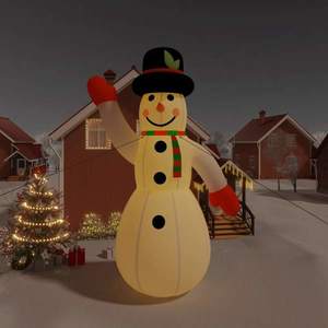 vidaXL Om de zăpadă gonflabil pentru Crăciun cu LED-uri, 805 cm imagine