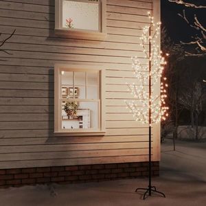 vidaXL Copac cu flori de cireș cu LED, 368 LED-uri alb calde, 300 cm imagine