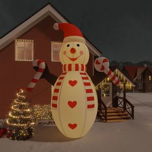 vidaXL Om de zăpadă gonflabil pentru Crăciun, cu LED-uri, 630 cm imagine