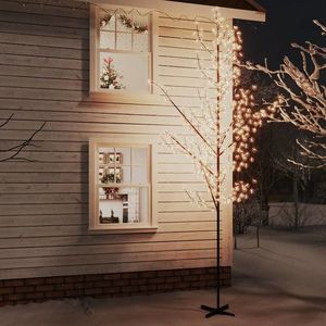 vidaXL Copac cu flori de cireș cu LED, 672 LED-uri alb calde, 400 cm imagine