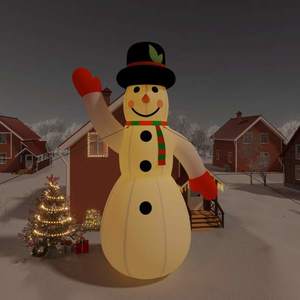vidaXL Om de zăpadă gonflabil pentru Crăciun, cu LED-uri, 1000 cm imagine