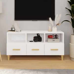 vidaXL Comodă TV, alb, 102x36x50 cm, lemn compozit imagine