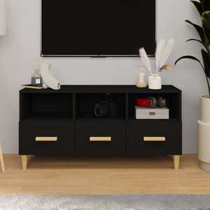 vidaXL Comodă TV, negru, 102x36x50 cm, lemn compozit imagine