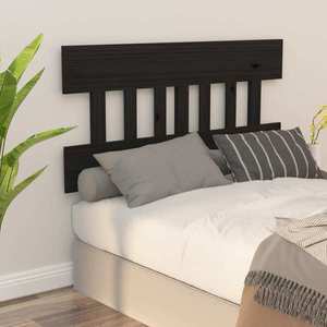 vidaXL Tăblie de pat, negru, 123, 5x3x81 cm, lemn masiv de pin imagine