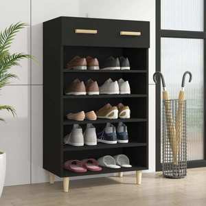 vidaXL Pantofar, negru, 60x35x105 cm, lemn compozit imagine