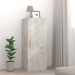 vidaXL Dulap de perete, gri beton, 34, 5x34x90 cm, lemn compozit imagine