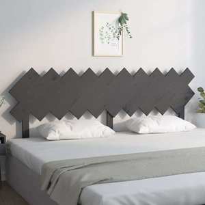 vidaXL Tăblie de pat, gri, 196x3x80, 5 cm, lemn masiv de pin imagine