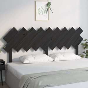 vidaXL Tăblie de pat, negru, 178x3x80, 5 cm, lemn masiv de pin imagine