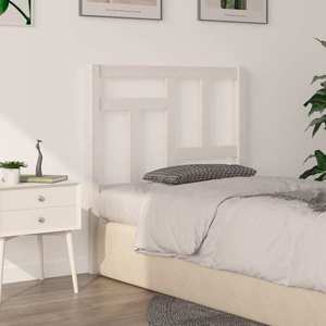 vidaXL Tăblie de pat, alb, 80, 5x4x100 cm, lemn masiv de pin imagine