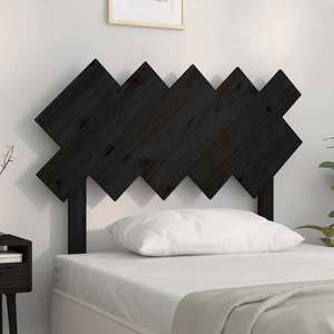 vidaXL Tăblie de pat, negru, 104x3x80, 5 cm, lemn masiv de pin imagine