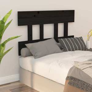vidaXL Tăblie de pat, negru, 78, 5x3x81 cm, lemn masiv de pin imagine