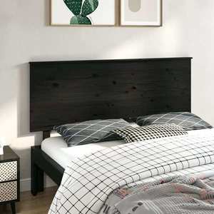 vidaXL Tăblie de pat, negru, 164x6x82, 5 cm, lemn masiv de pin imagine