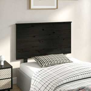 vidaXL Tăblie de pat, negru, 94x6x82, 5 cm, lemn masiv de pin imagine
