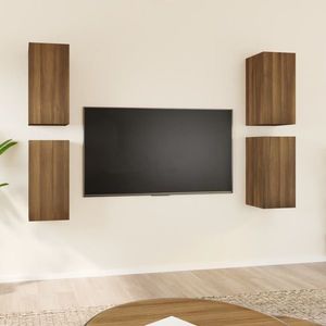 vidaXL Dulapuri TV, 4 buc., stejar maro, 30, 5x30x60 cm, lemn prelucrat imagine