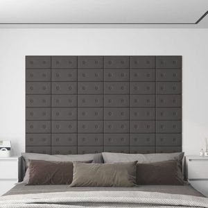 vidaXL Panouri de perete 12 buc. gri, 30x15 cm piele ecologică 0, 54 m² imagine