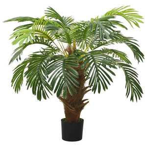 vidaXL Plantă artificială palmier cycas cu ghiveci, verde, 90 cm imagine
