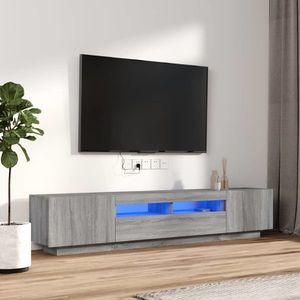 vidaXL Set dulapuri TV cu LED, 2 piese, gri sonoma, lemn prelucrat imagine