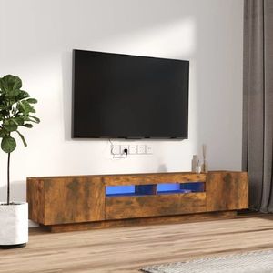 vidaXL Set dulapuri TV cu LED, 2 piese, stejar fumuriu, lemn prelucrat imagine