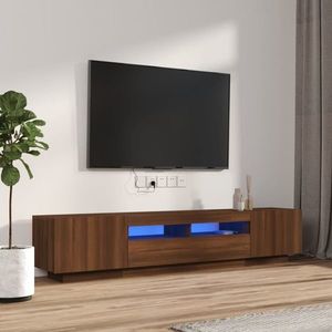 vidaXL Set dulapuri TV cu LED, 2 piese, stejar maro, lemn prelucrat imagine