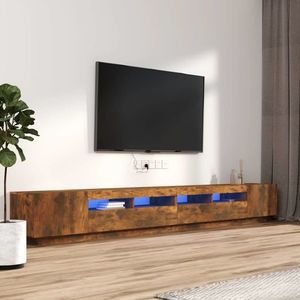 vidaXL Set dulapuri TV cu LED, 3 piese, stejar fumuriu, lemn prelucrat imagine