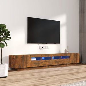 vidaXL Set dulapuri TV cu LED, 3 piese, stejar fumuriu, lemn prelucrat imagine