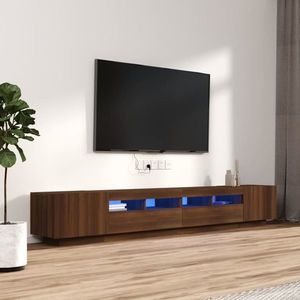 vidaXL Set dulapuri TV cu LED, 3 piese, stejar maro, lemn prelucrat imagine