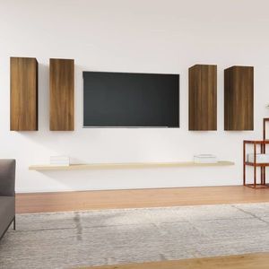 vidaXL Dulapuri TV, 4 buc., stejar maro, 30, 5x30x90 cm, lemn prelucrat imagine