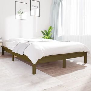 vidaXL Cadru de pat, maro miere, 140x200 cm, lemn masiv de pin imagine